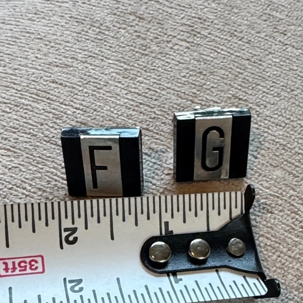 Vintage Black and Silver Initial Cufflinks